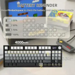 Клавіатура ігрова механічна Attack Shark K86 87кл.RGB,Wireless, Blue Whale перемикачі,Moonlit Night (K86MN_AS) UA