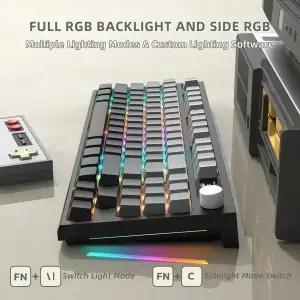 Клавіатура ігрова механічна Attack Shark K86 87кл.RGB,Wireless, Blue Whale перемикачі,Moonlit Night (K86MN_AS) UA
