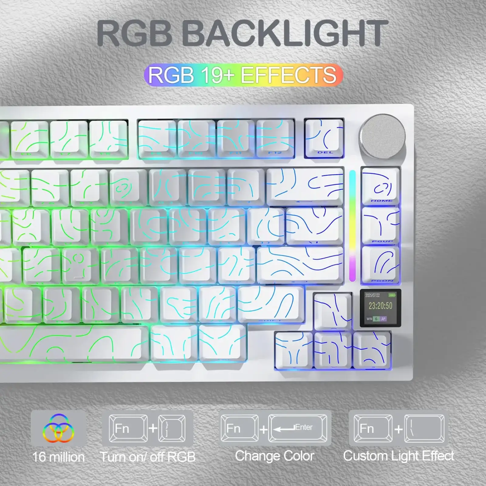 Клавіатура ігрова механічна Attack Shark X820 Ultra 81кл.RGB,Wireless, Gift Axis, ENG version, White (X820ULTRAGA_AS) UA