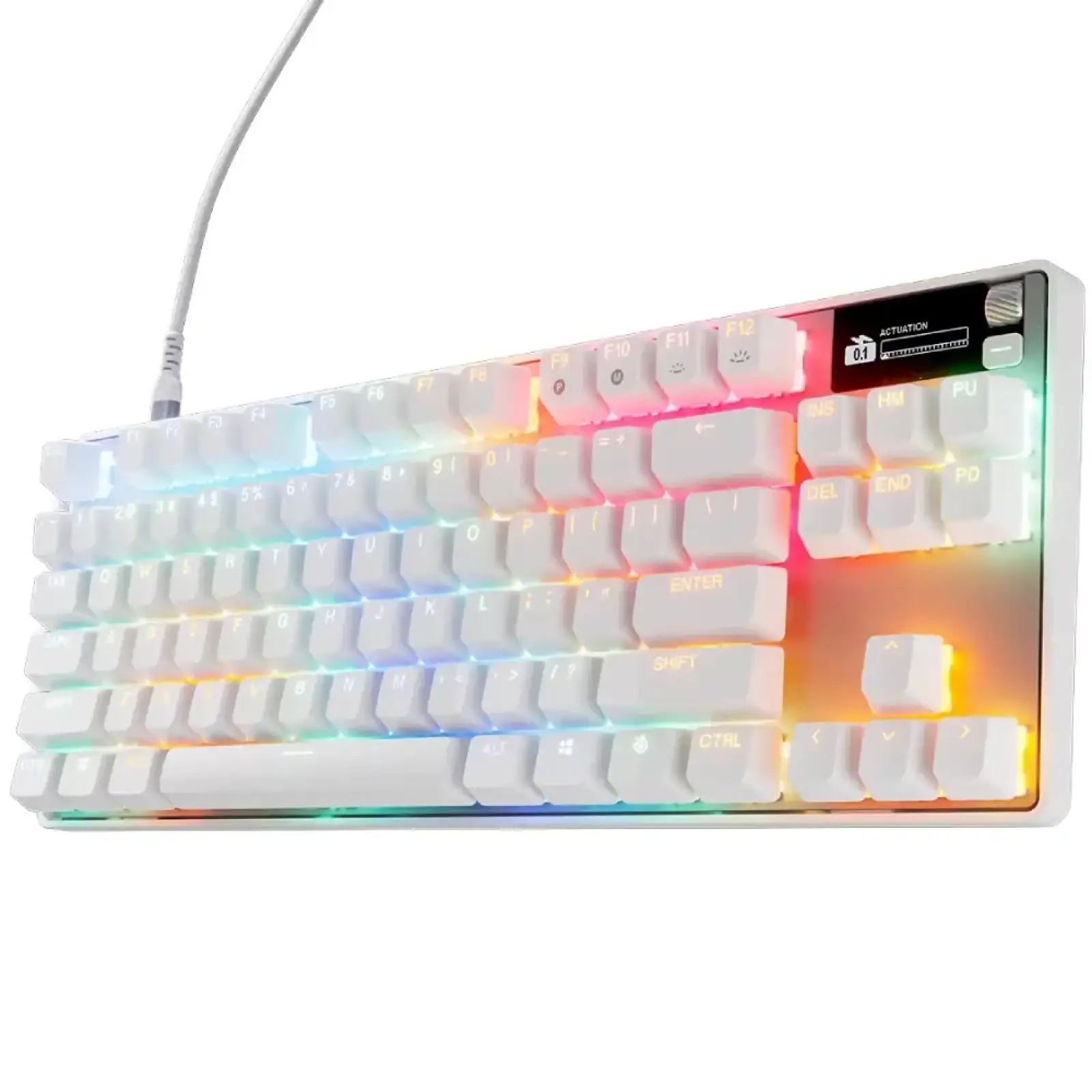 Клавіатура ігрова SteelSeries Apex Pro TKL Gen 3 UA HyperMagnetic, OmniPoint 3.0, OLED, White (64898) UA