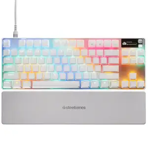 Клавіатура ігрова SteelSeries Apex Pro TKL Gen 3 UA HyperMagnetic, OmniPoint 3.0, OLED, White (64898) UA