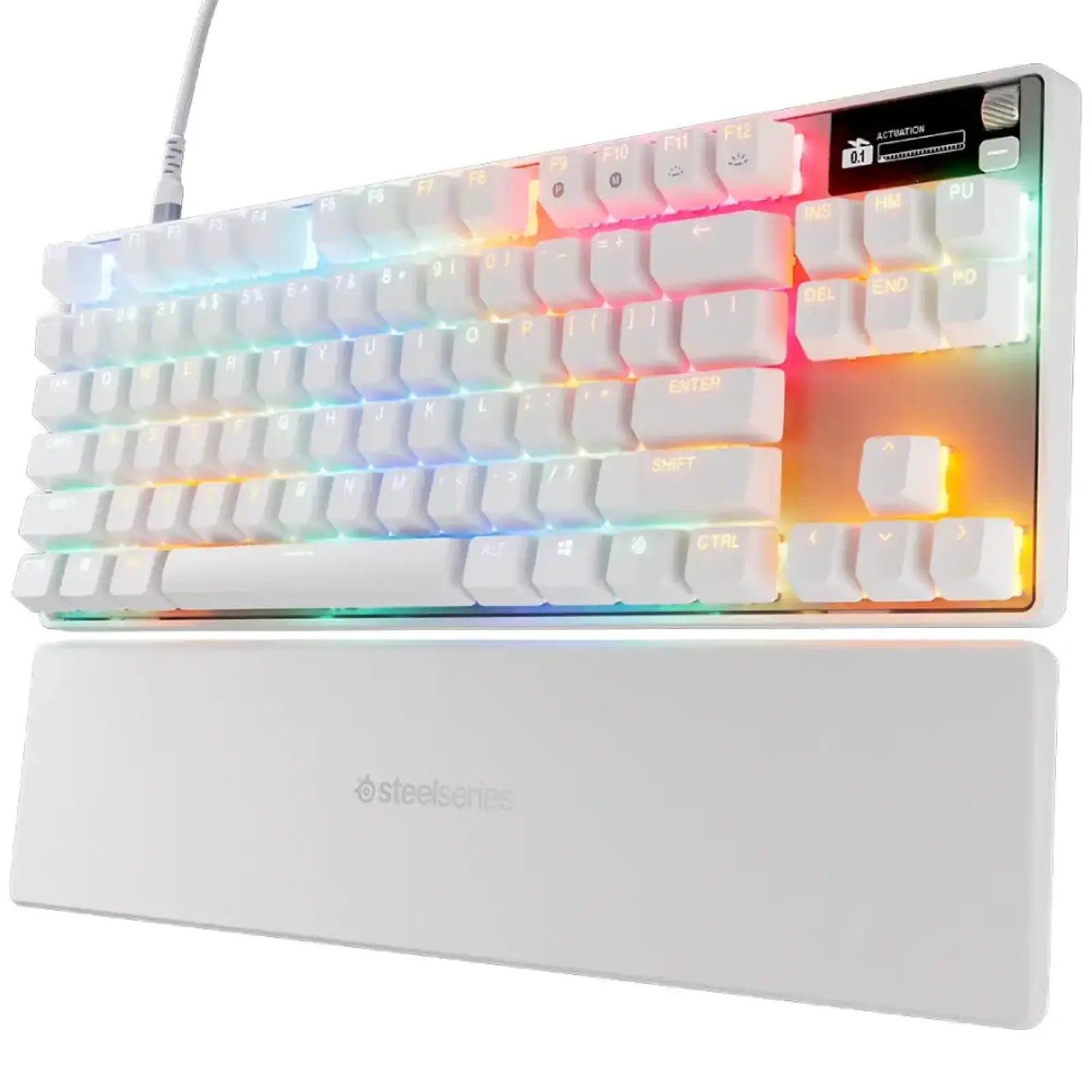 Клавіатура ігрова SteelSeries Apex Pro TKL Gen 3 UA HyperMagnetic, OmniPoint 3.0, OLED, White (64898) UA