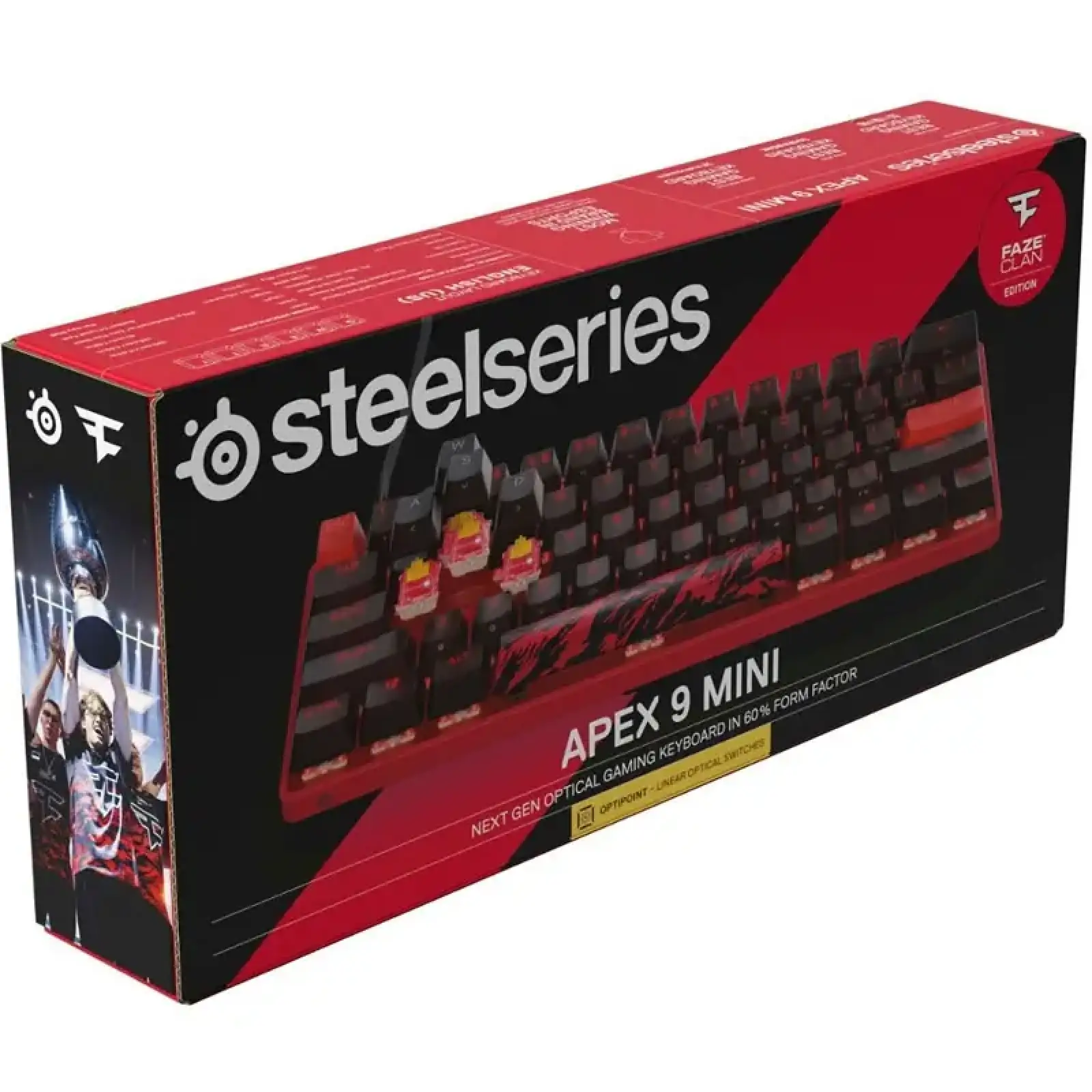 Клавіатура ігрова оптична SteelSeries Apex 9 TKL UA OptiPoint Mini Faze Clan (64853) UA