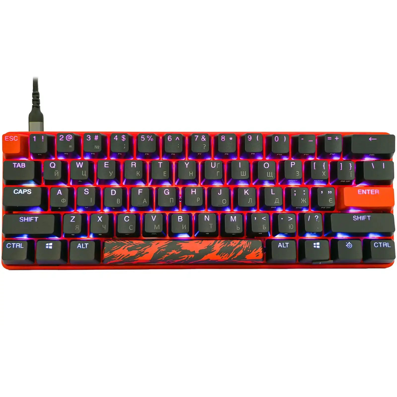 Клавіатура ігрова оптична SteelSeries Apex 9 TKL UA OptiPoint Mini Faze Clan (64853) UA