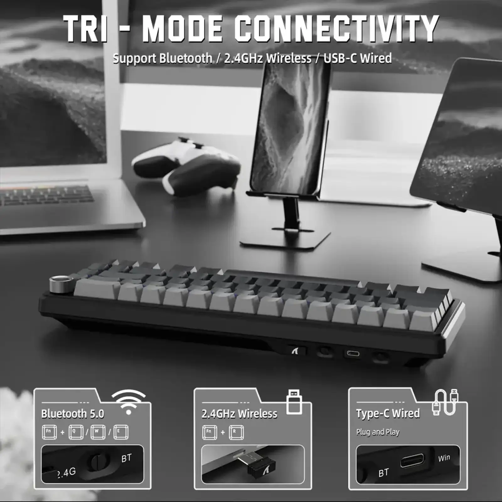 Клавіатура Attack Shark X66 RGB Wireless Moonlit Night (X66MN_AS) UA