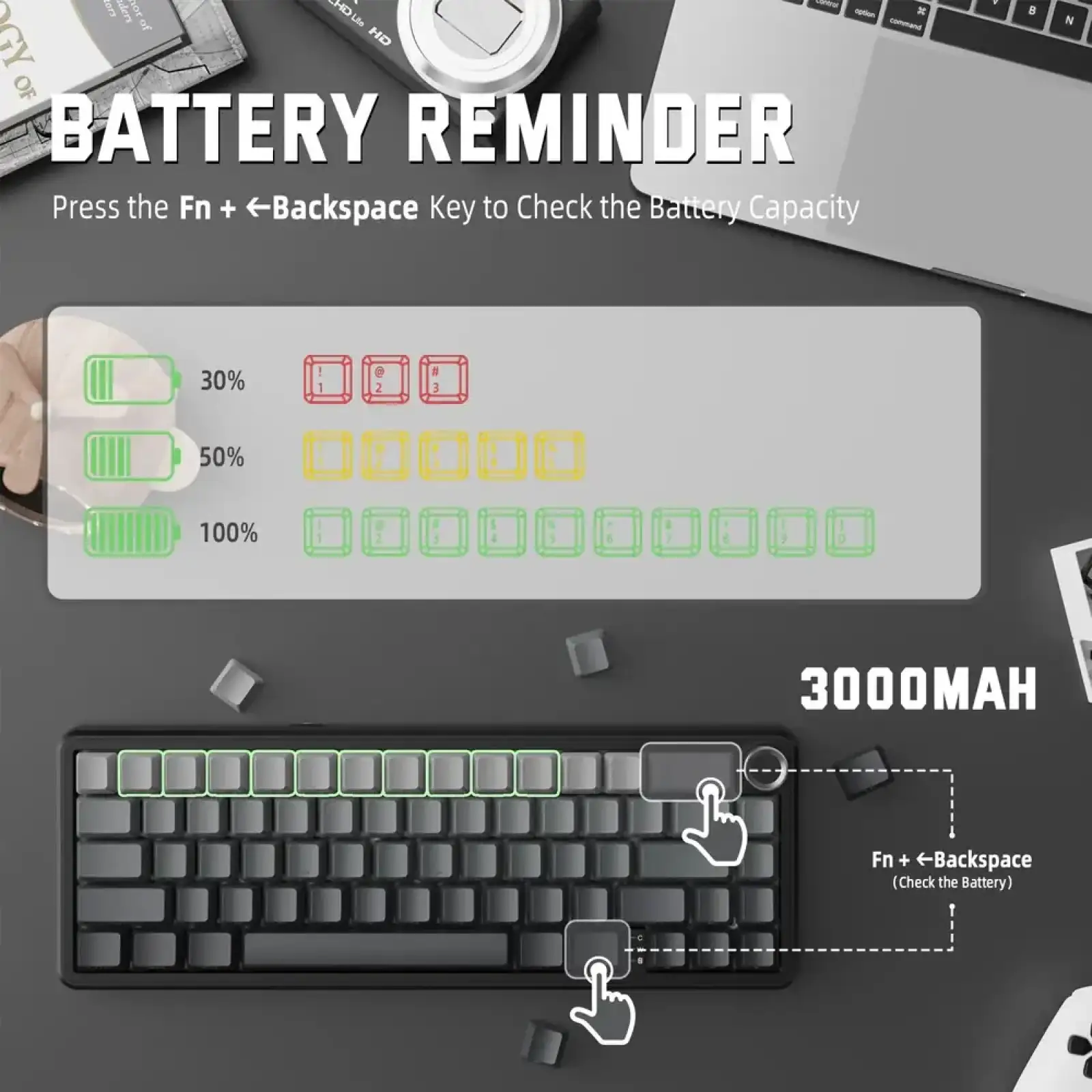 Клавіатура Attack Shark X66 RGB Wireless Moonlit Night (X66MN_AS) UA