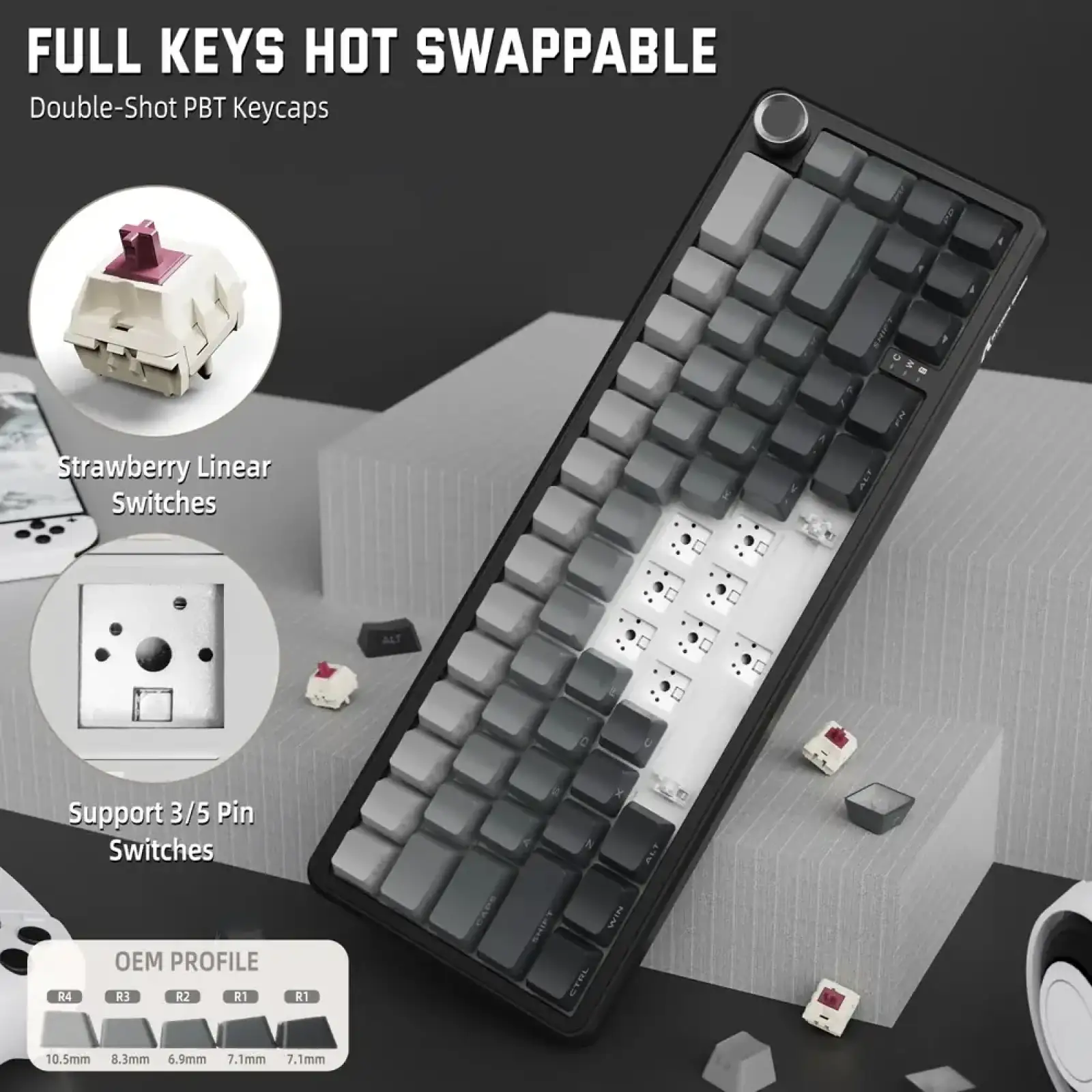 Клавіатура Attack Shark X66 RGB Wireless Moonlit Night (X66MN_AS) UA