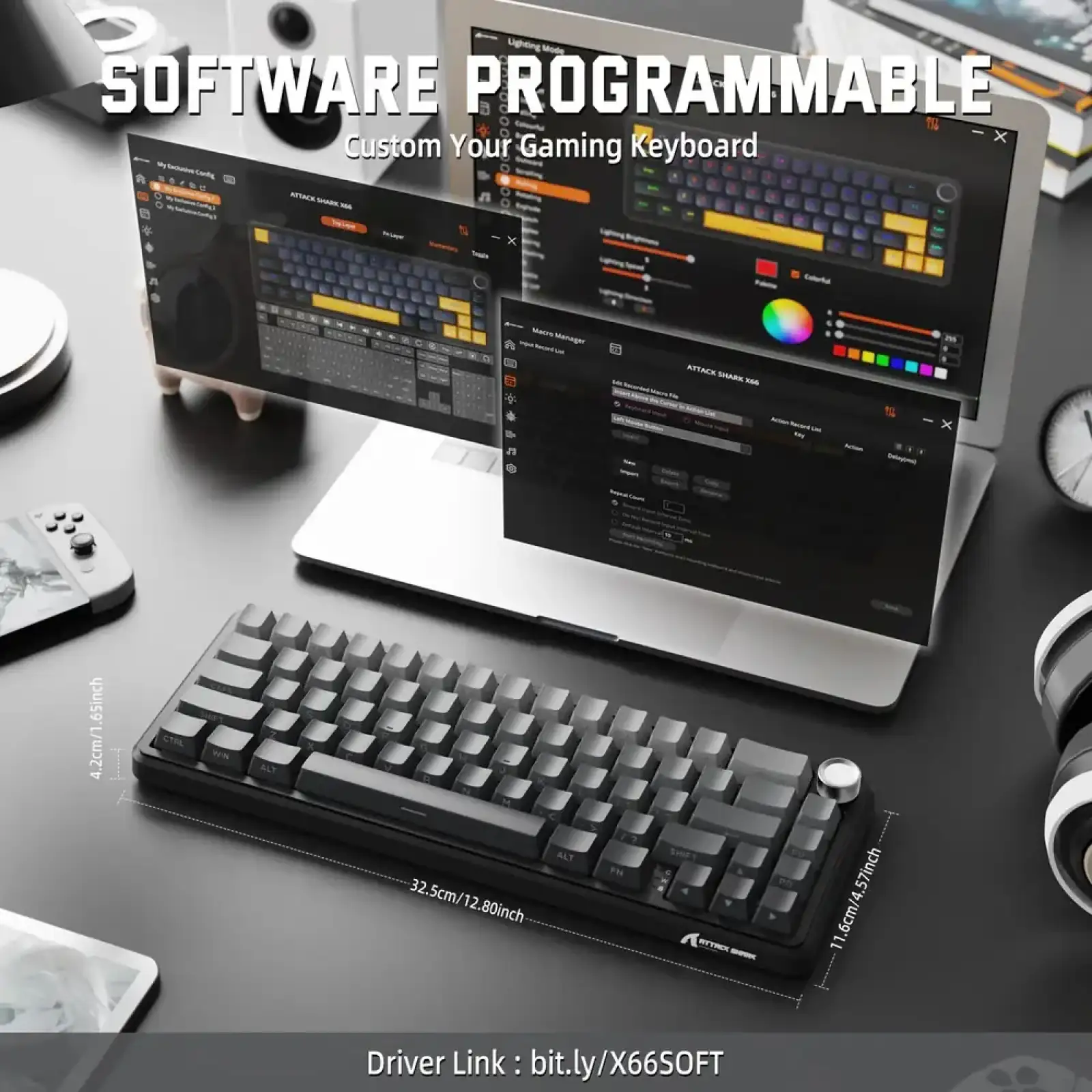 Клавіатура Attack Shark X66 RGB Wireless Moonlit Night (X66MN_AS) UA