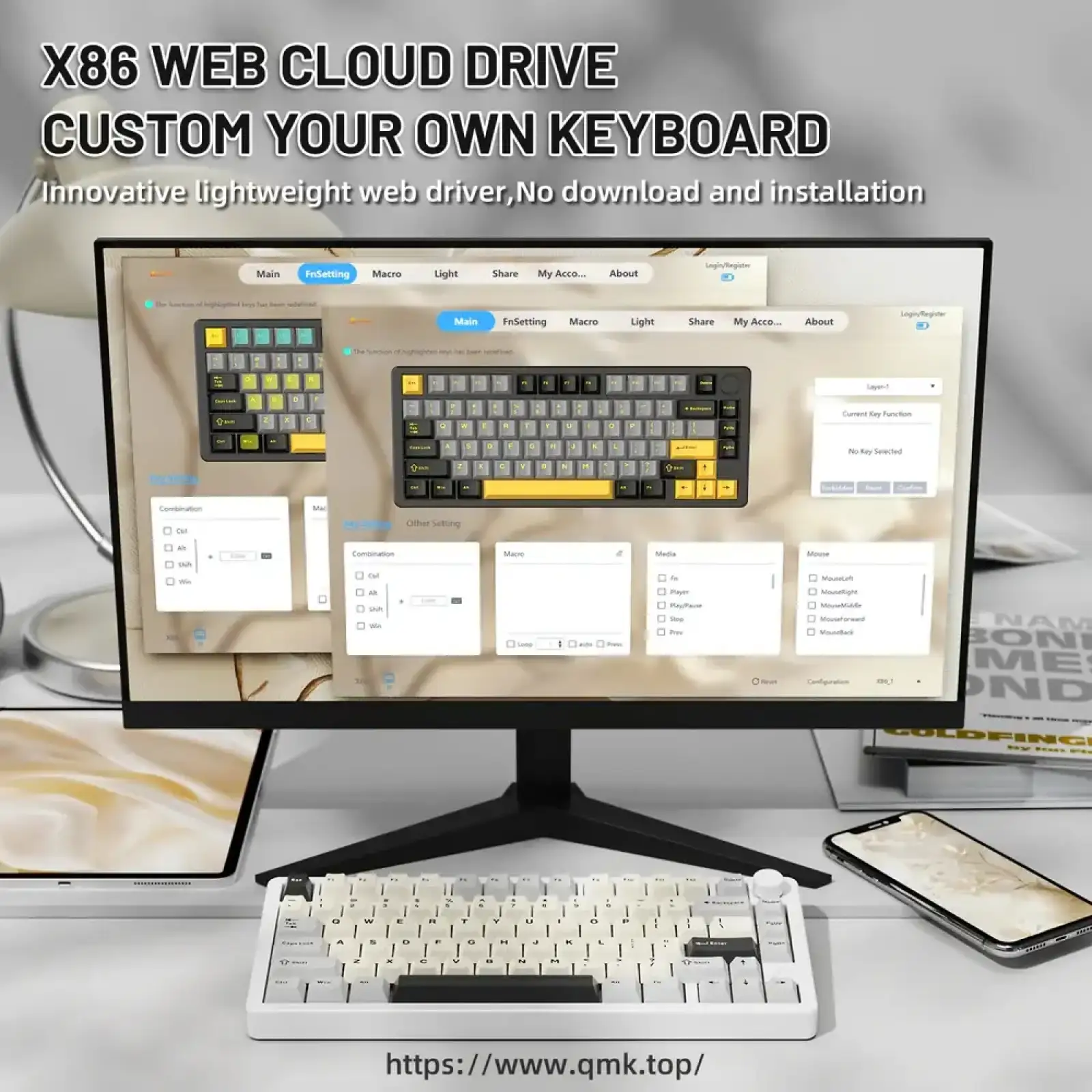 Клавиатура Attack Shark X86 Starlight White (X86SW_AS) UA
