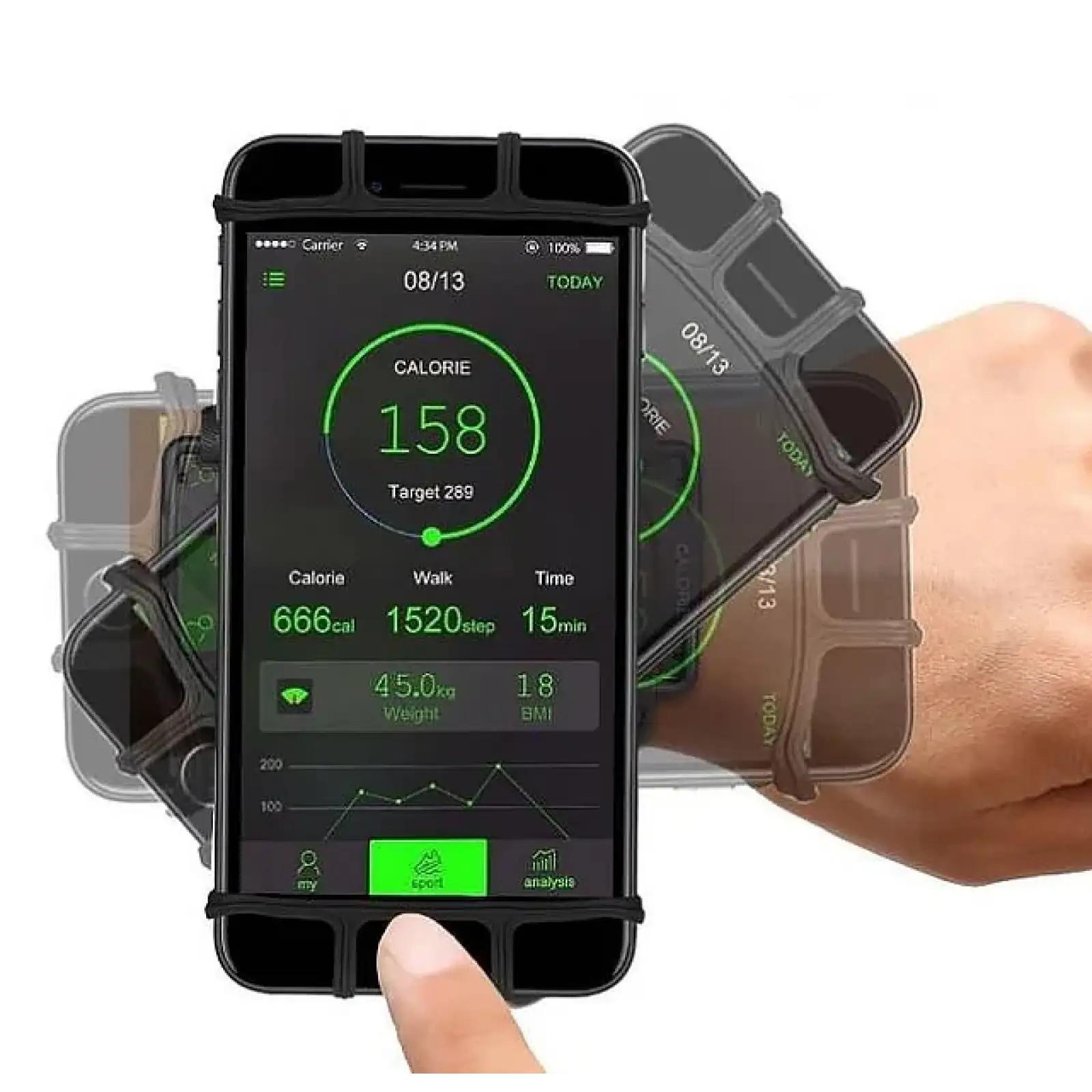 Спортивний тримач на руку для смартфона BeCover BC-RZSS034 Black (709634)