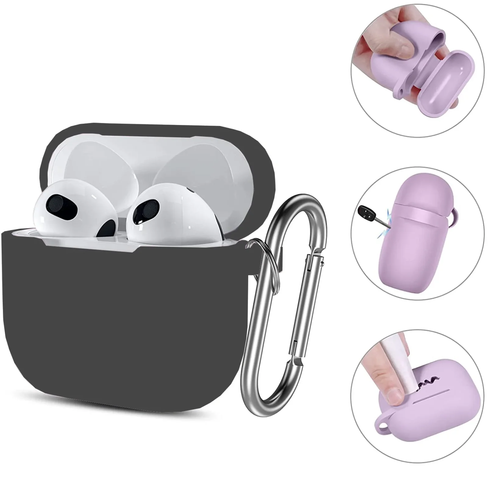 Чохол Silicon BeCover для Apple AirPods (3nd Gen) Black (707177)