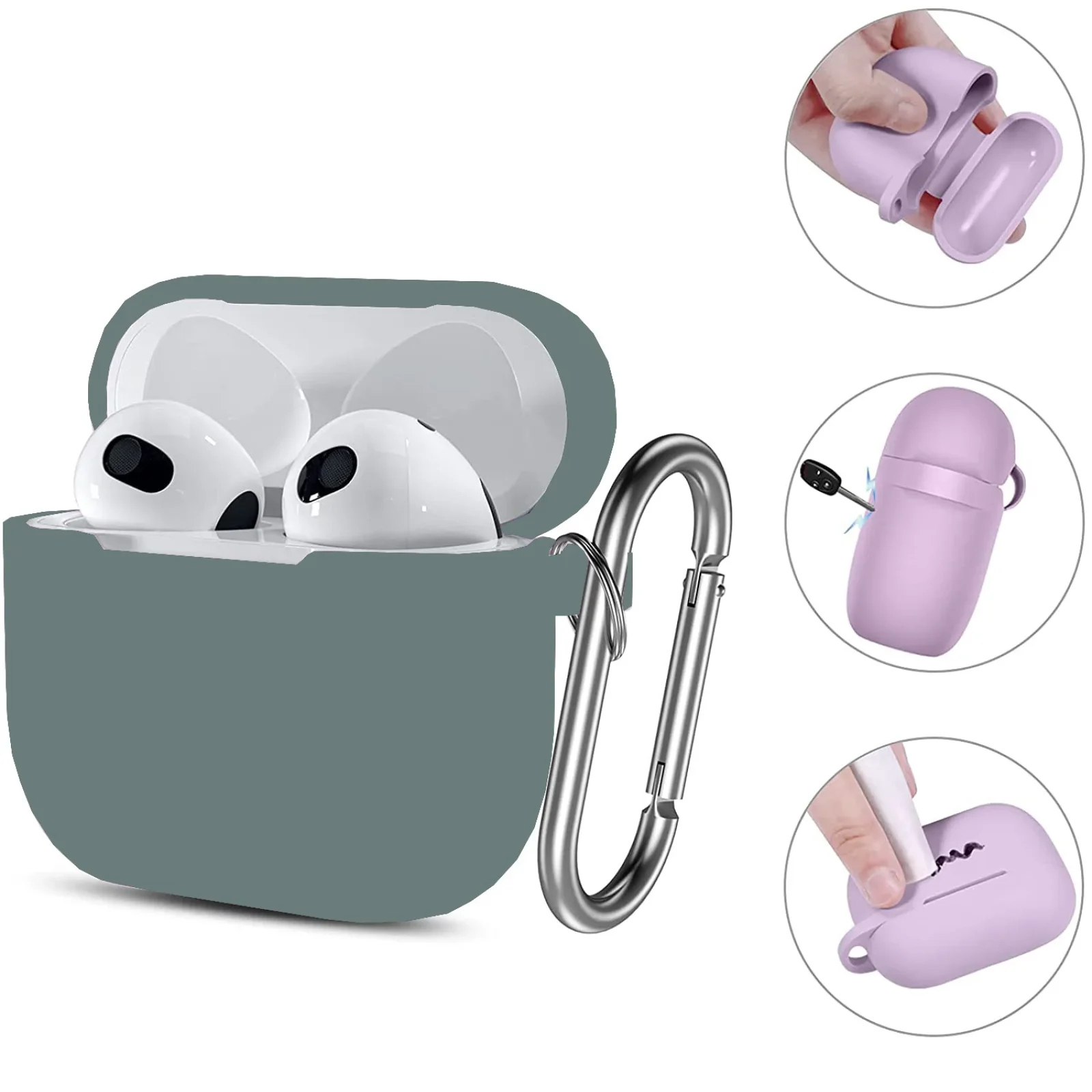 Чехол Silicon BeCover для Apple AirPods (3nd Gen) Deep Green (707179)