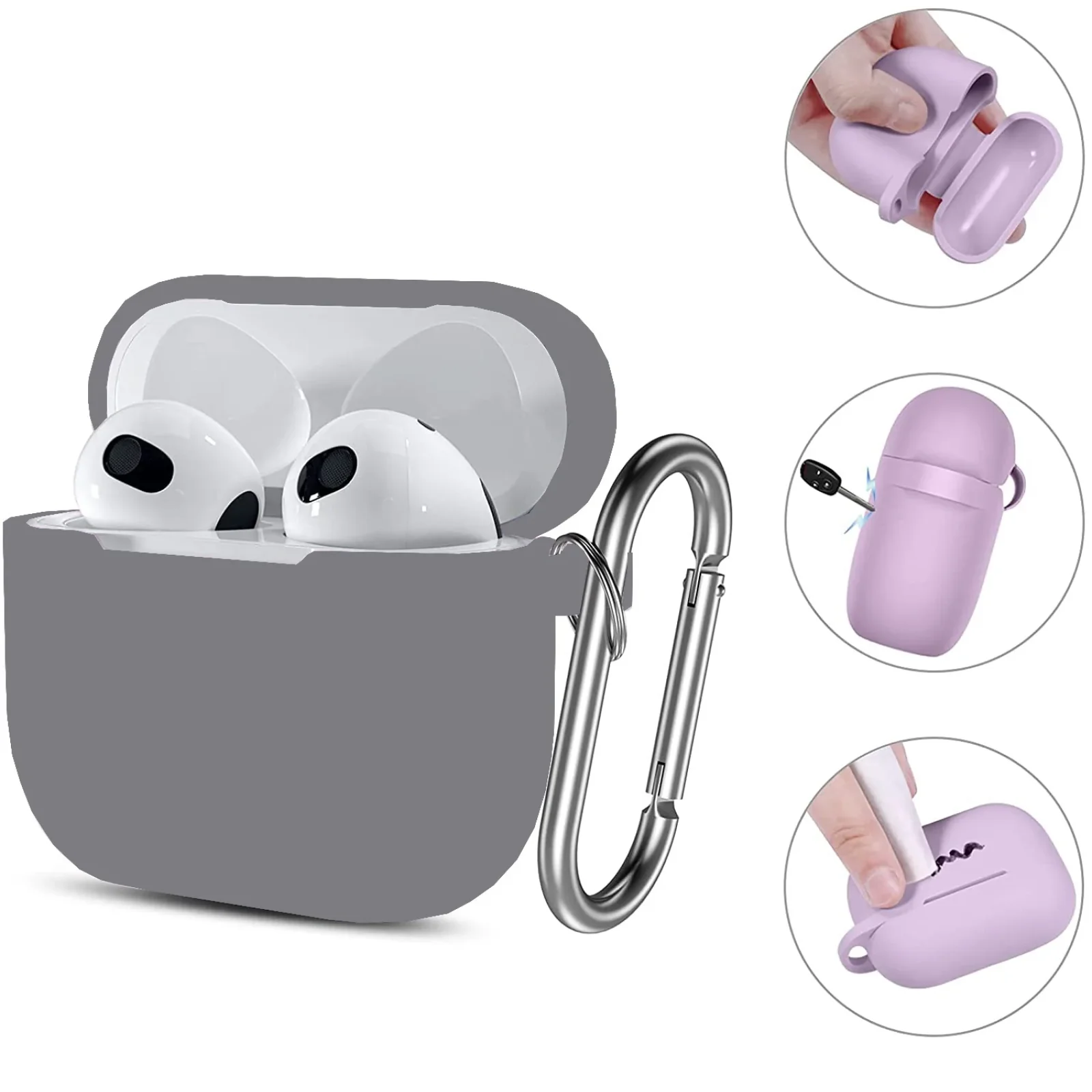Чехол Silicon BeCover для Apple AirPods (3nd Gen) Gray (707180)