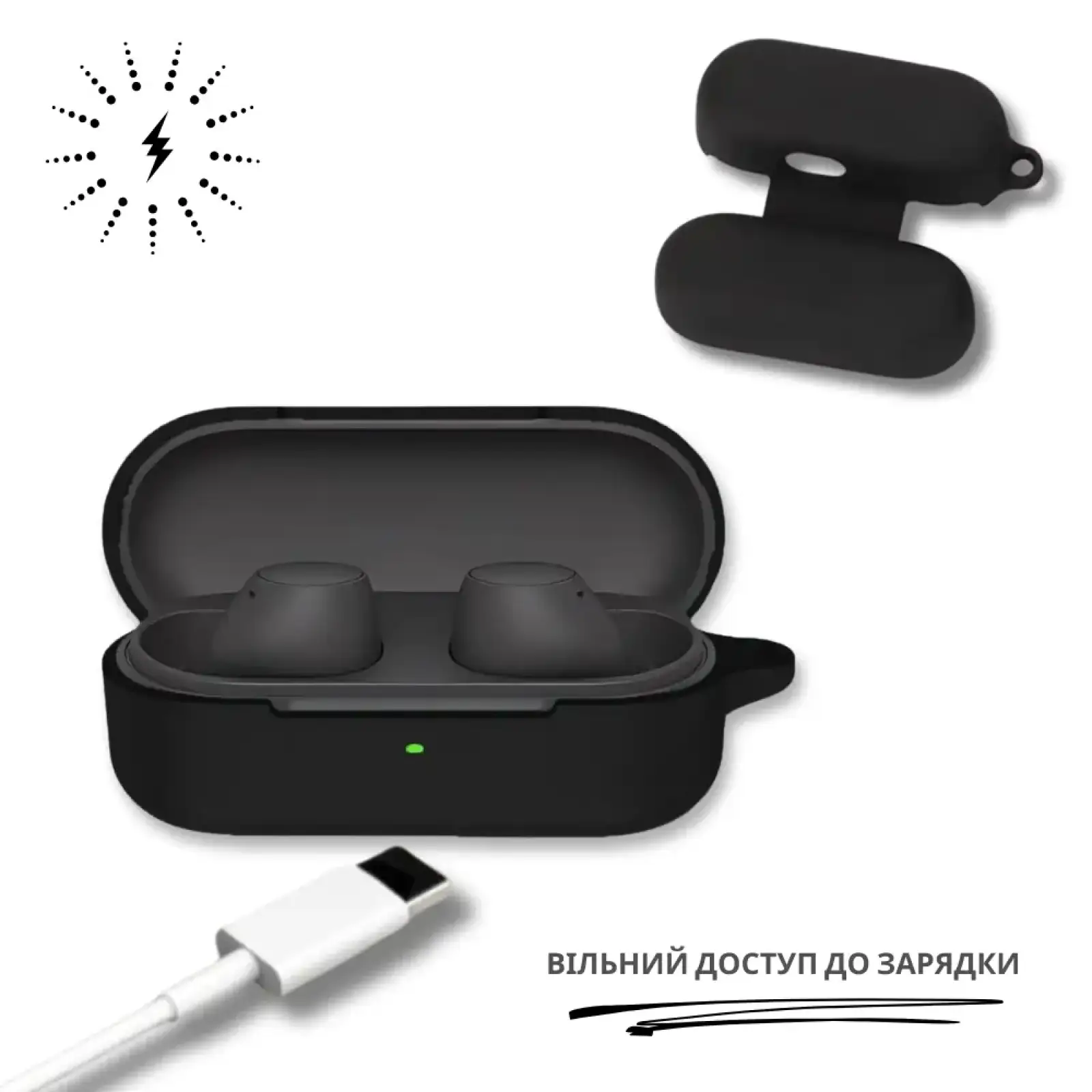 Чохол Silicon BeCover для Sony WF-C510 Black (714839)
