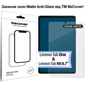 Захисне скло BeCover (Matte Anti-Glare) для Lenovo Tab One / Tab K9 8.7" 2025 (TB305XU/FU) (713709)