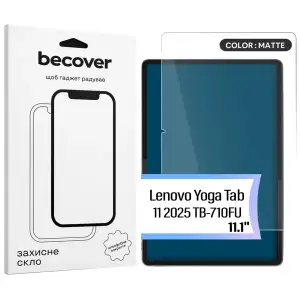 Захисне скло BeCover (Matte Anti-Glare) для Lenovo Yoga Tab 11 2025 (11.1") TB-710FU (715676)
