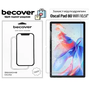 Захисне скло BeCover для Oscal Pad 80 WiFi 10.51" (713694)
