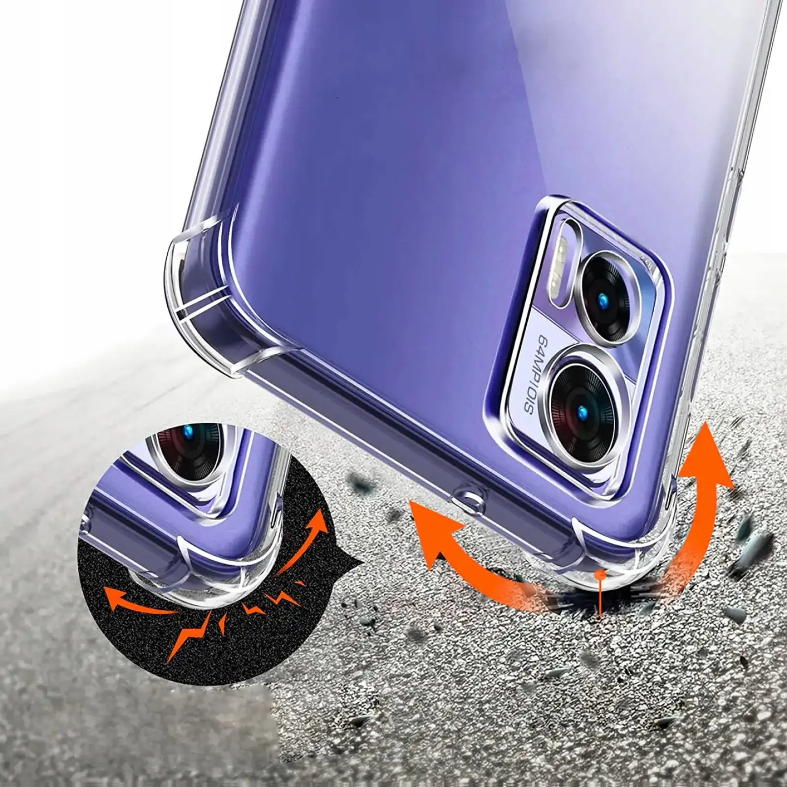 Чохол Anti-Shock BeCover для Motorola Edge 50 Fusion Clear (712307)