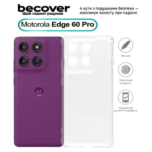 Чохол Anti-Shock BeCover для Motorola Edge 60 Pro Clear (713806)