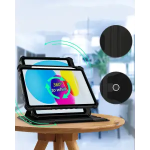 Протиударний чохол-підставка Armor Leather 360° Becover для Apple iPad 10.2 2019/2020/2021 Black (708889)