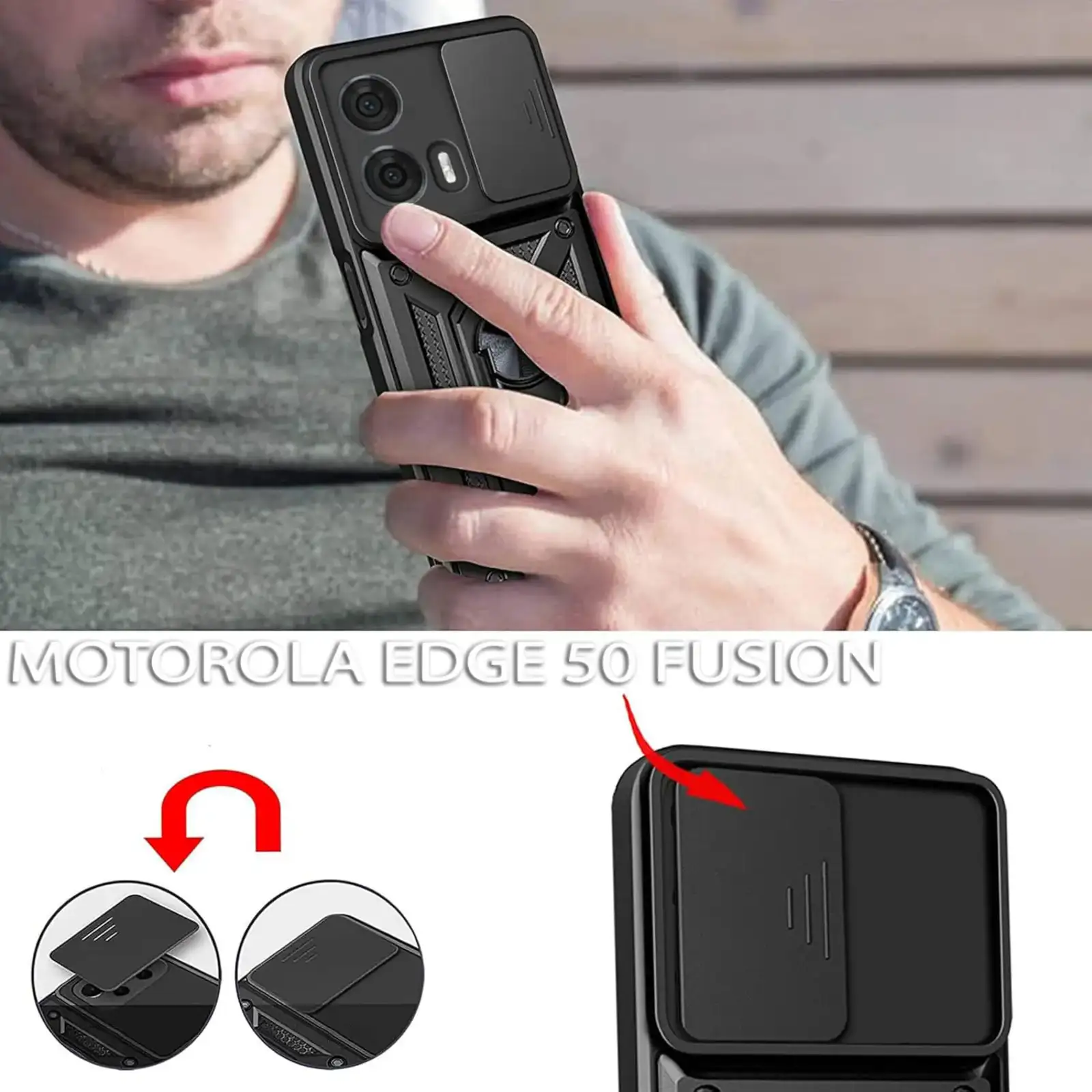 Чехол Military BeCover для Motorola Edge 50 Fusion Black (712162)