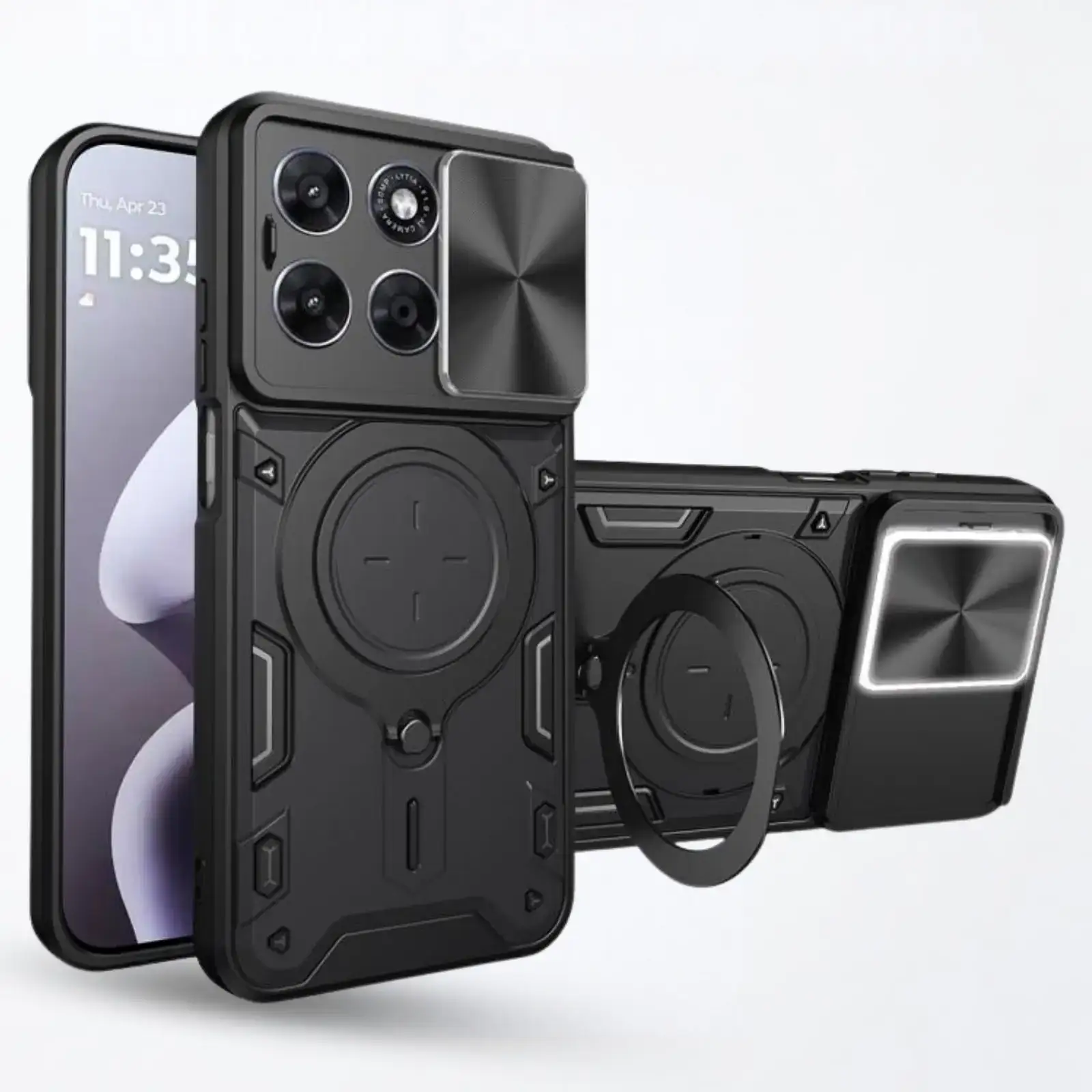 Чохол BeCover Full Guard Slide Magnetic для Motorola Moto G77 Black (716397)