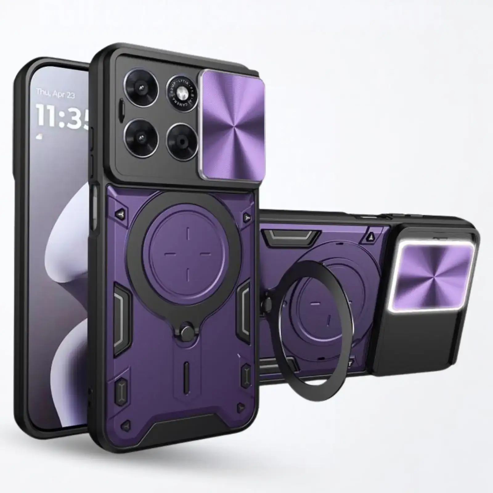 Чохол BeCover Full Guard Slide Magnetic для Motorola Moto G77 Purple (716398)
