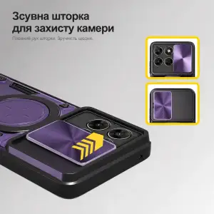 Чохол BeCover Full Guard Slide Magnetic для Motorola Moto G77 Purple (716398)