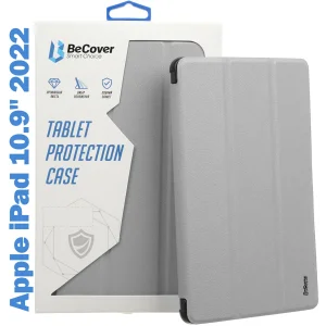 Колір: Сірий - Чохол-книжка Removable Case BeCover з кріпленням Apple Pencil для Apple iPad 10.9" 2022 Gray (708764)