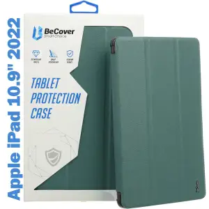 Колір: Зелений - Чохол-книжка Removable Case BeCover з кріпленням Apple Pencil для Apple iPad 10.9" 2022 Dark Green (708763)