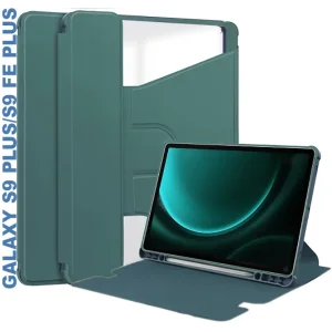 Цвет: Зеленый - Чехол 360° Rotatable BeCover для Samsung Galaxy Tab S9 Plus (SM-X810/SM-X816)/S9 FE Plus (SM-X610/SM-X616) 12.4" Dark Green (710400)
