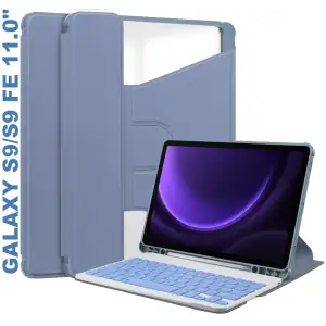 Колір: Фіолетовий - Чохол з бездротовою клавіатурою 360° Rotatable BeCover для Samsung Galaxy Tab S9 (SM-X710/SM-X716)/S9 FE (SM-X510/SM-X516B) 11.0" Purple (710431)