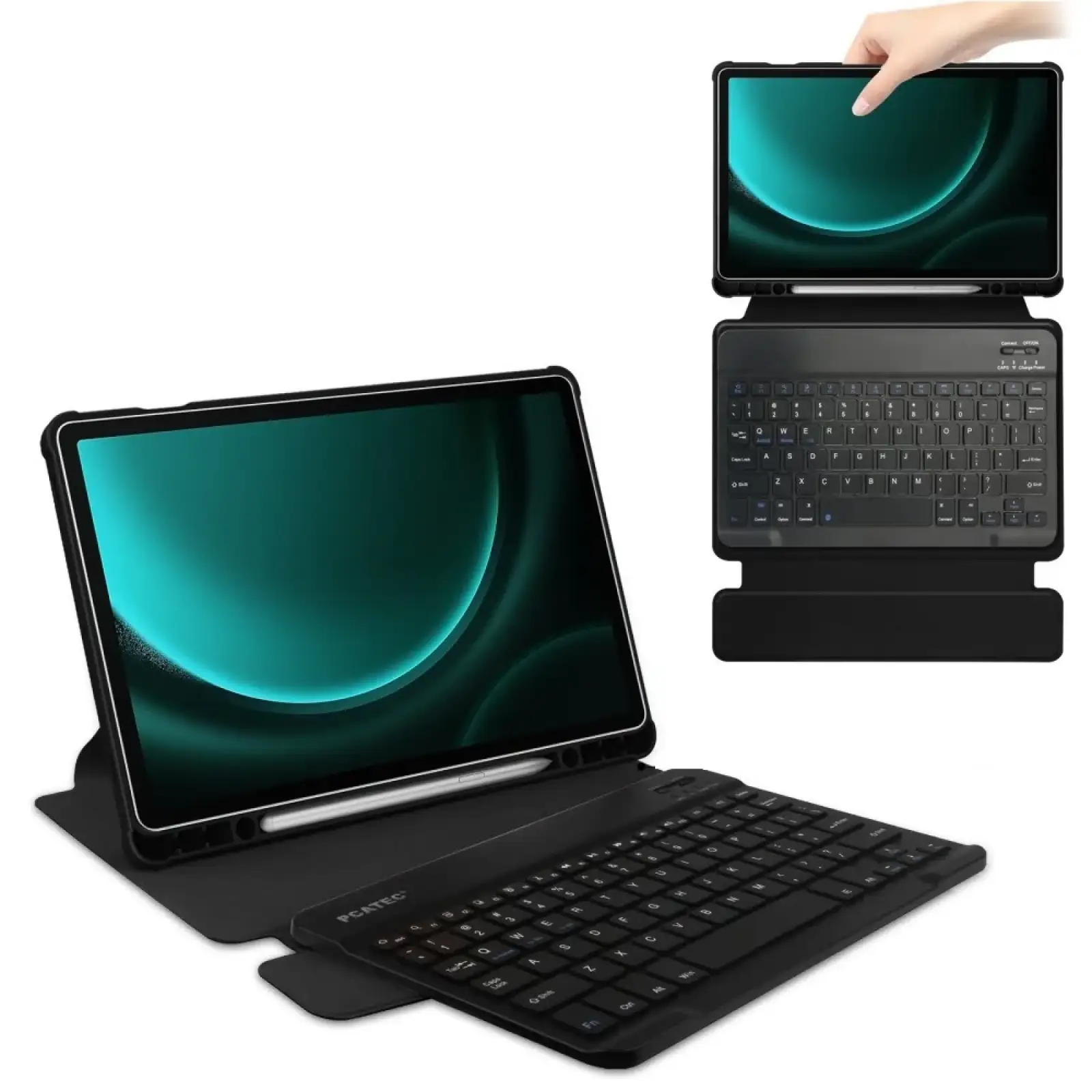 Чохол з бездротовою клавіатурою 360° Rotatable BeCover для Samsung Galaxy Tab S9 Plus (SM-X810/SM-X816)/S9 FE Plus (SM-X610/SM-X616) 12.4