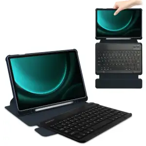 Чохол з бездротовою клавіатурою 360° Rotatable BeCover для Samsung Galaxy Tab S9 Plus (SM-X810/SM-X816)/S9 FE Plus (SM-X610/SM-X616) 12.4