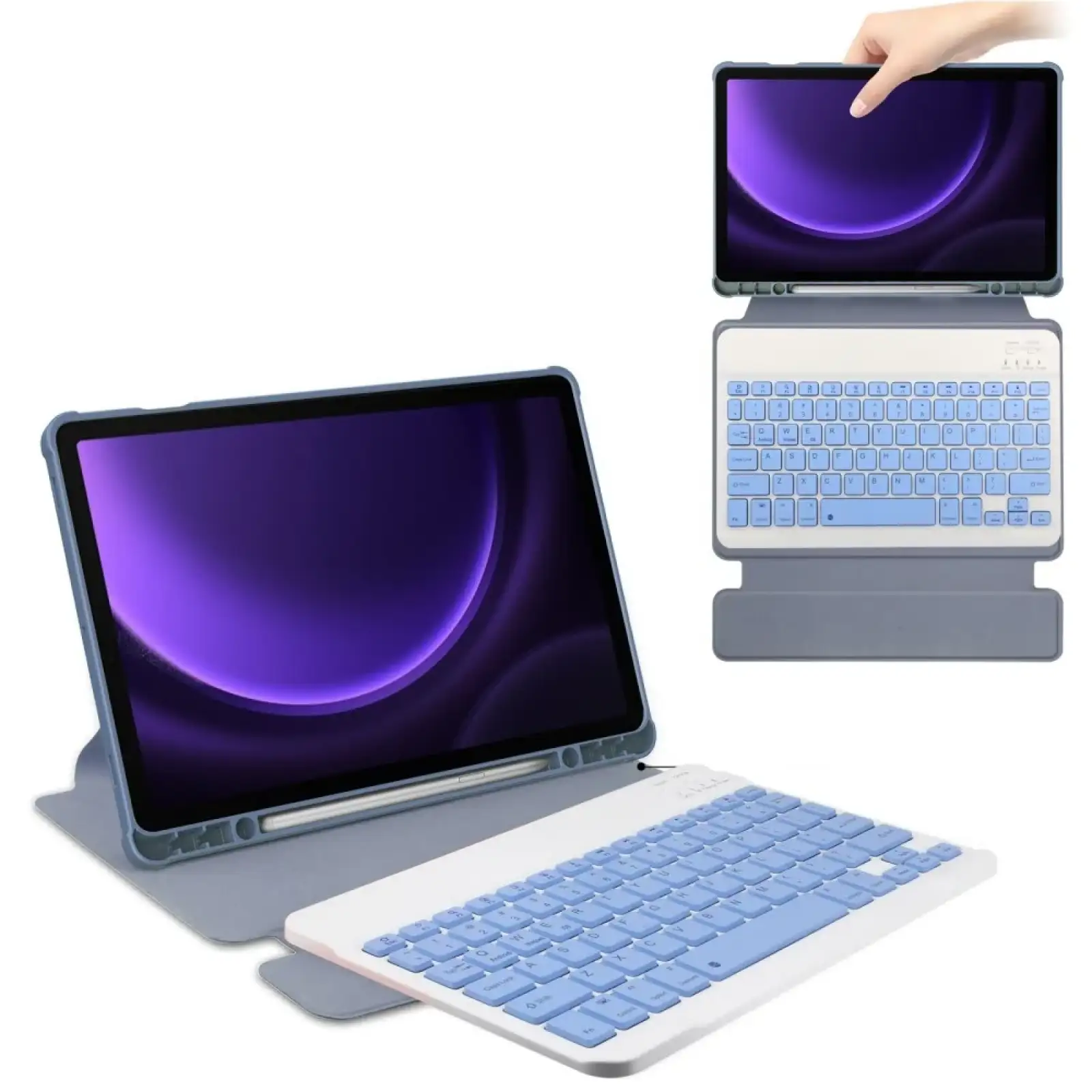 Чехол с беспроводной клавиатурой 360° Rotatable BeCover для Samsung Galaxy Tab S9 Plus (SM-X810/SM-X816)/S9 FE Plus (SM-X610/SM-X616) 12.4