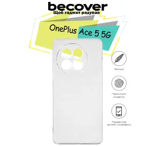 Чехол Silicone BeCover для OnePlus Ace 5 5G Transparancy (713161)