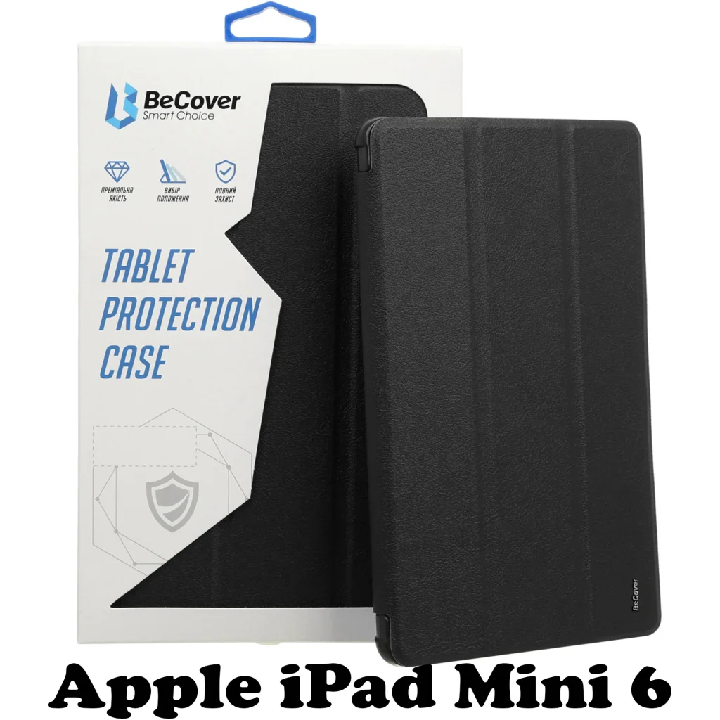 Силіконовий чохол-книжка BeCover для Apple iPad Mini 6 Black (707519)