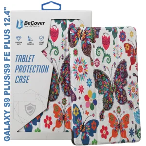 Колір: Білий - Чохол-книжка BeCover Smart Case для Samsung Galaxy Tab S9 Plus (SM-X810/SM-X816)/S9 FE Plus (SM-X610/SM-X616) 12.4" Butterfly (710375)