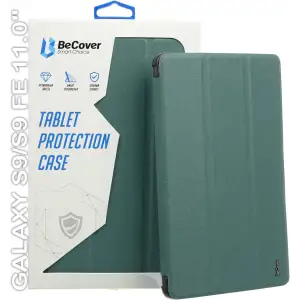 Колір: Зелений - Чохол-книжка BeCover Smart Case для Samsung Galaxy Tab S9 (SM-X710/SM-X716)/S9 FE (SM-X510/SM-X516B) 11.0" Dark Green (710410)