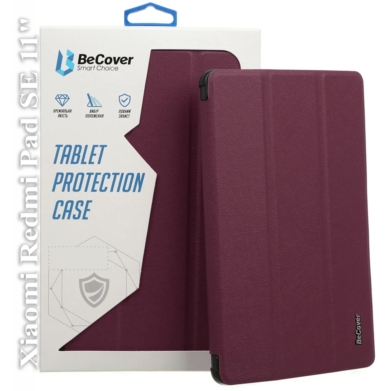 Чехол-книжка BeCover Smart Case для Xiaomi Redmi Pad SE 11 Red Wine (709863)