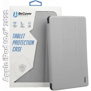 Колір: Сірий - Чохол-книжка Soft Edge BeCover з кріпленням Apple Pencil для Apple iPad 10.9" 2022 Gray (709236)