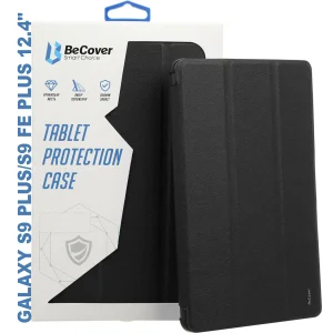 Колір: Чорний - Чохол-книжка Soft Edge BeCover з кріпленням для стілусу для Samsung Galaxy Tab S9 Plus (SM-X810/SM-X816)/S9 FE Plus (SM-X610/SM-X616) 12.4" Black (710404)