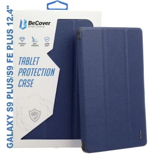 Чохол-книжка Soft Edge BeCover з кріпленням для стілусу для Samsung Galaxy Tab S9 Plus (SM-X810/SM-X816)/S9 FE Plus (SM-X610/SM-X616) 12.4" Deep Blue (710405)