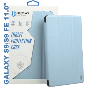 Чохол-книжка Soft Edge BeCover з кріпленням для стілусу для Samsung Galaxy Tab S9 (SM-X710/SM-X716)/S9 FE (SM-X510/SM-X516B) 11.0" Light Blue (710441)