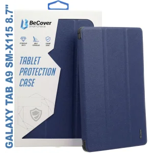 Колір: Синій - Чохол-книжка Soft Edge BeCover з кріпленням для стілусу для Samsung Galaxy Tab A9 SM-X115 8.7" Deep Blue (710356)