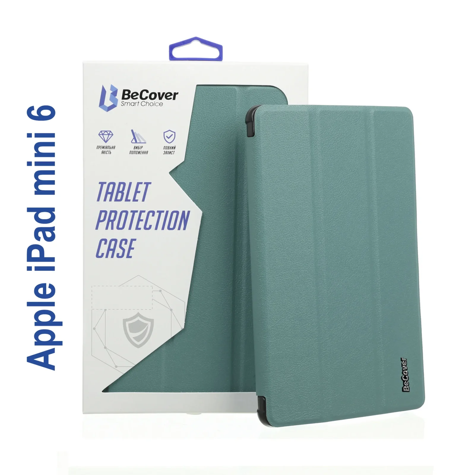 Чохол-книжка Soft Edge BeCover з кріпленням Apple Pencil для Apple iPad mini 6 2021 Dark Green (706804)