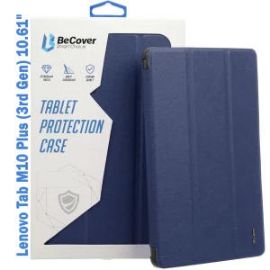 Колір: Синій - Чохол-книжка Soft Edge BeCover з кріпленням для стілусу для Lenovo Tab M10 Plus TB-125F (3rd Gen) 10.61" Deep Blue (708367)
