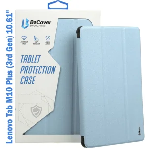 Колір: Блакитний - Чохол-книжка Soft Edge BeCover з кріпленням для стілусу для Lenovo Tab M10 Plus TB-125F (3rd Gen) 10.61" Light Blue (708370)