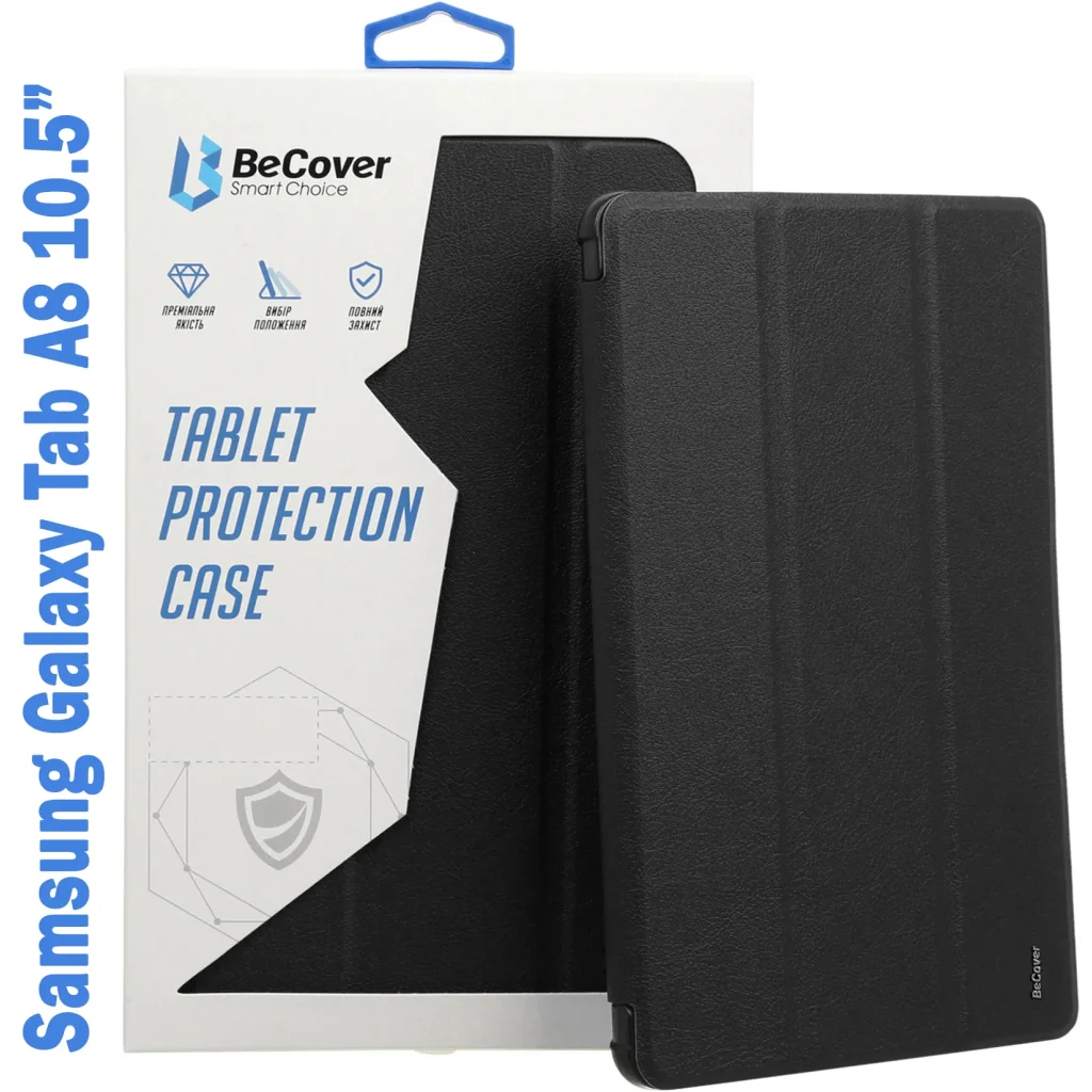 Чехол-книжка Soft Edge BeCover с креплением для стілусу для Samsung Galaxy Tab A8 10.5 (2021) SM-X200 / SM-X205 Black (708356)