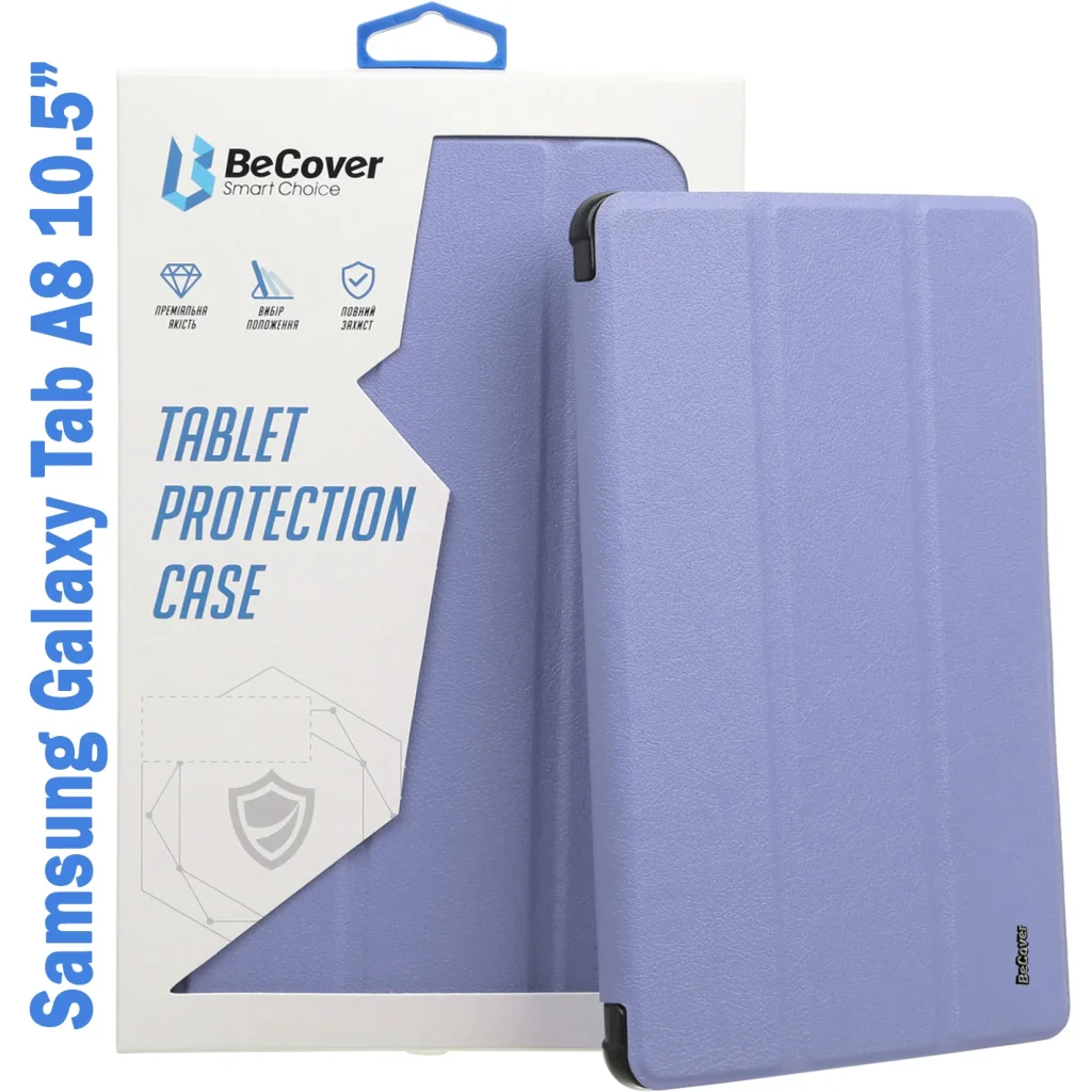 Чехол-книжка Soft Edge BeCover с креплением для стілусу для Samsung Galaxy Tab A8 10.5 (2021) SM-X200 / SM-X205 Purple (708360)